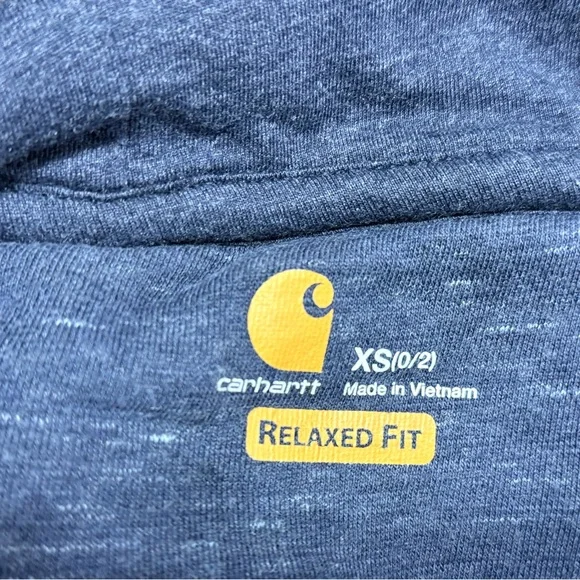 Carhartt Men's Navy Hoodie with Logo - Picture 3 of 3